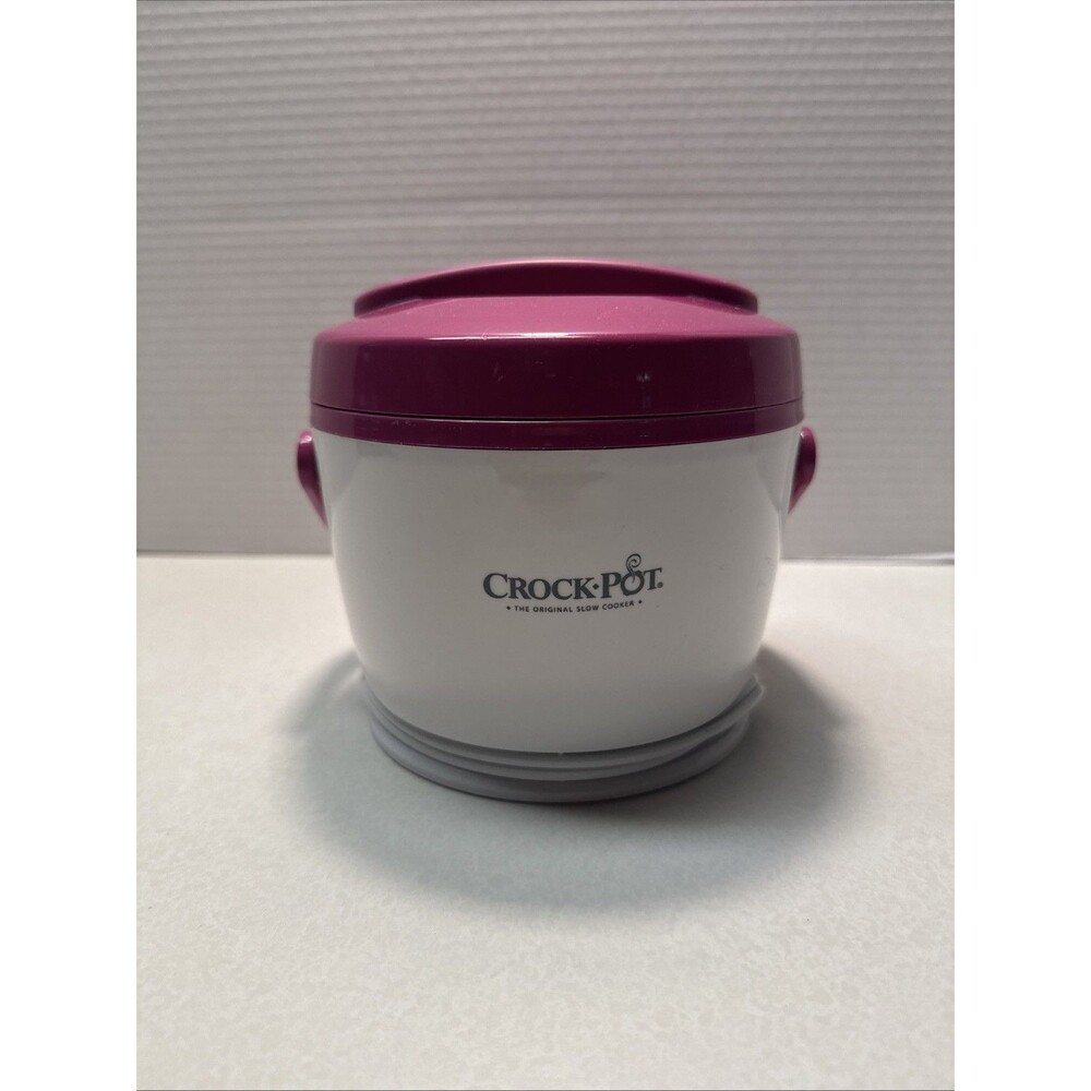Crock-Pot Mini Lunch Warmer White & Pink 20 oz to go CLEAN